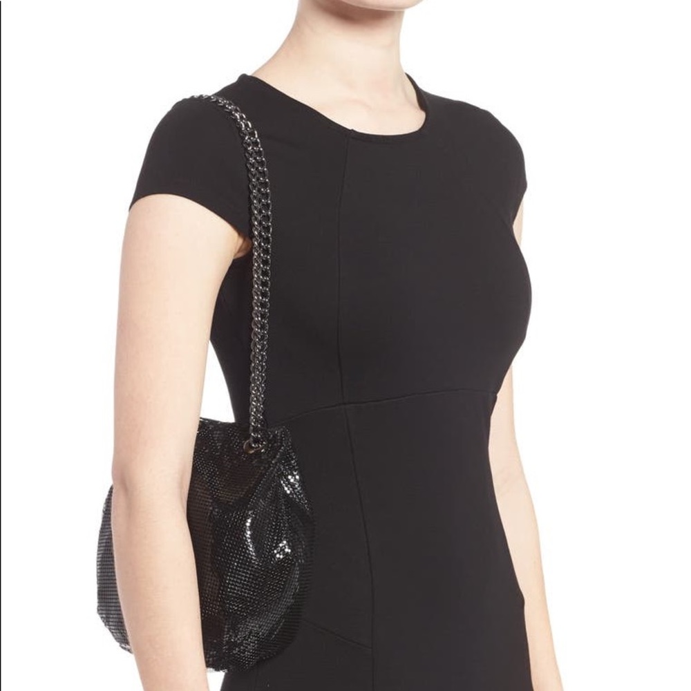 Black Chain Mesh Bucket Bag NEW